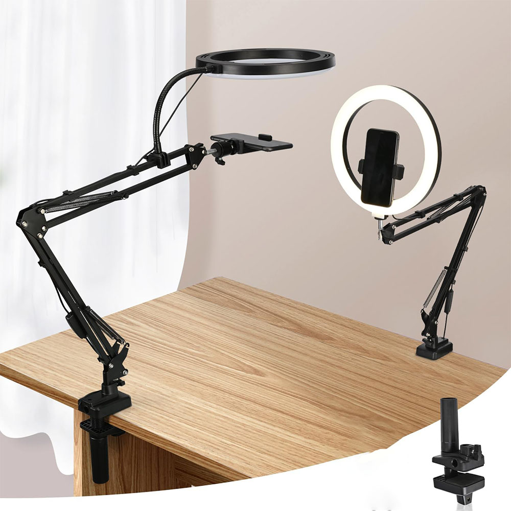 Photography Video Lighting Kit With Adjustable Tripod Stand - Anneau lumineux avec support et support