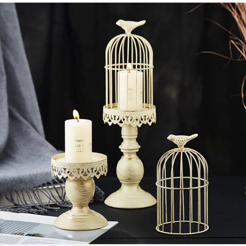 Photography Lighting Home - Bougeoir cage à oiseaux Vintage sculpté