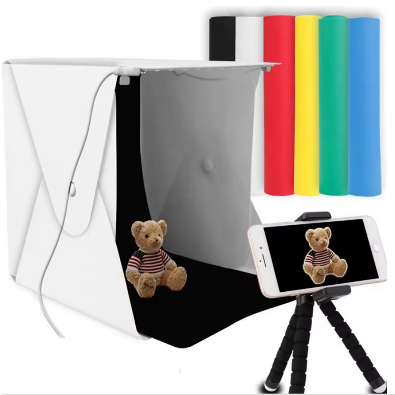 Photography Lighting Kit With Backdrop - Kit de studio photo portable pliable