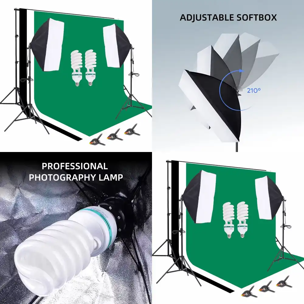 Photography Lighting Kit With Backdrop - Kit d'éclairage portable pour studio photo