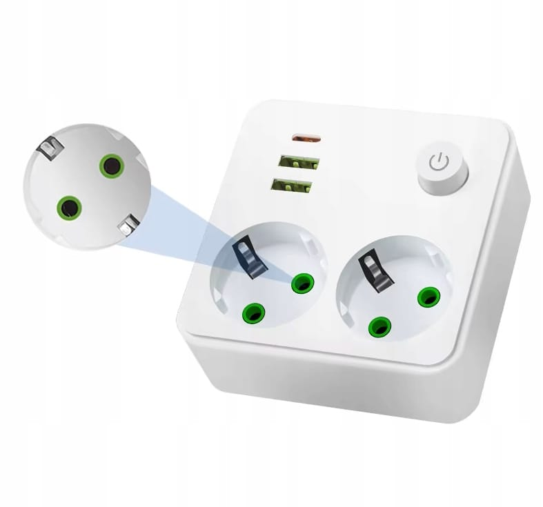 Photography Lighting Uk - Multiprise murale avec prise EU, 2