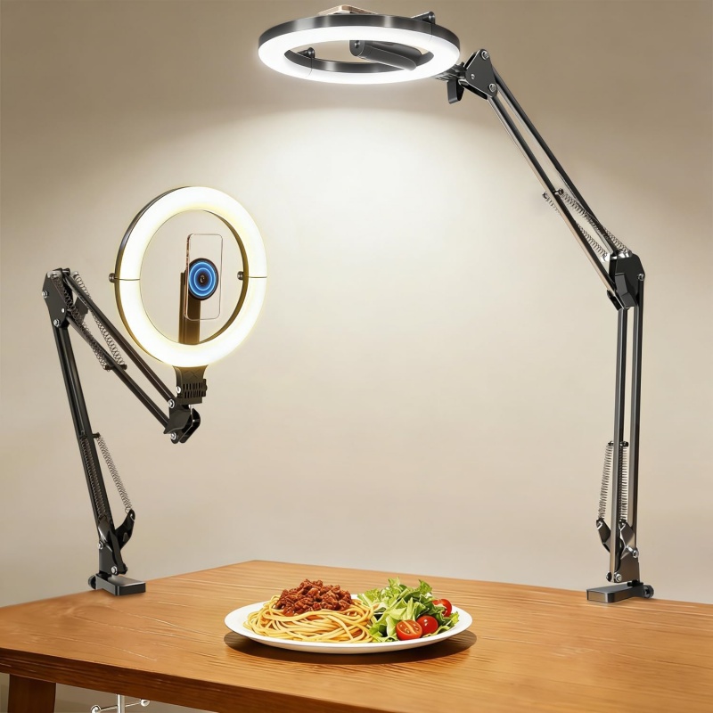 Photography Video Lighting Kit With Adjustable Tripod Stand - Support magnétique pour téléphone avec anneau
