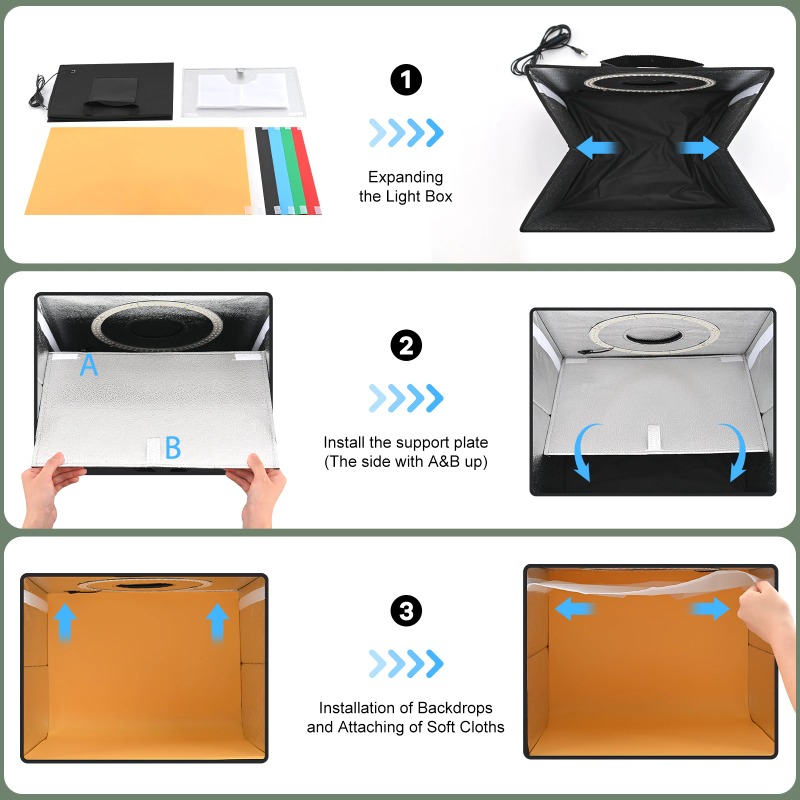 Kit de boîte à lumière pour st - Photography Lighting Kit With Backdrop avis et prix