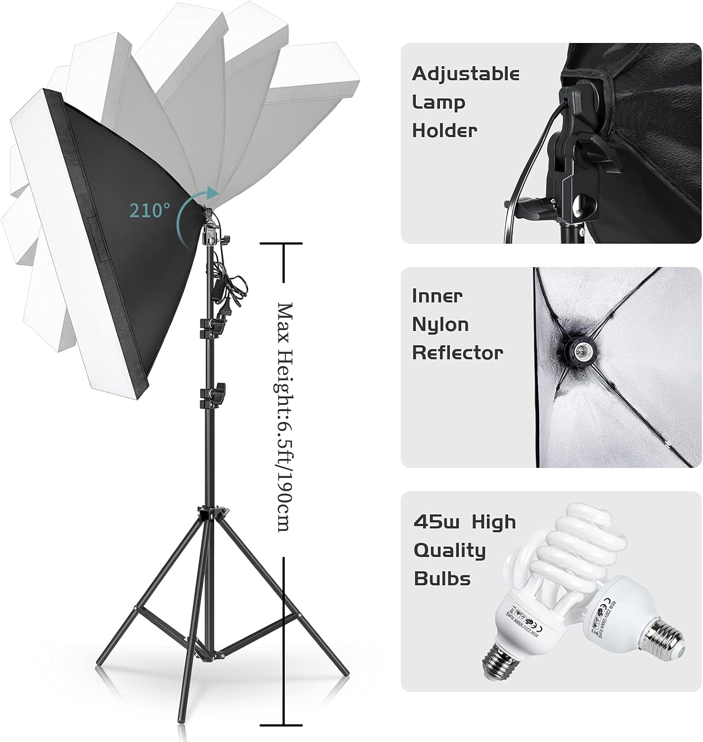 Kit d'éclairage de photographi - Photography Lighting Kit With Backdrop avis et prix