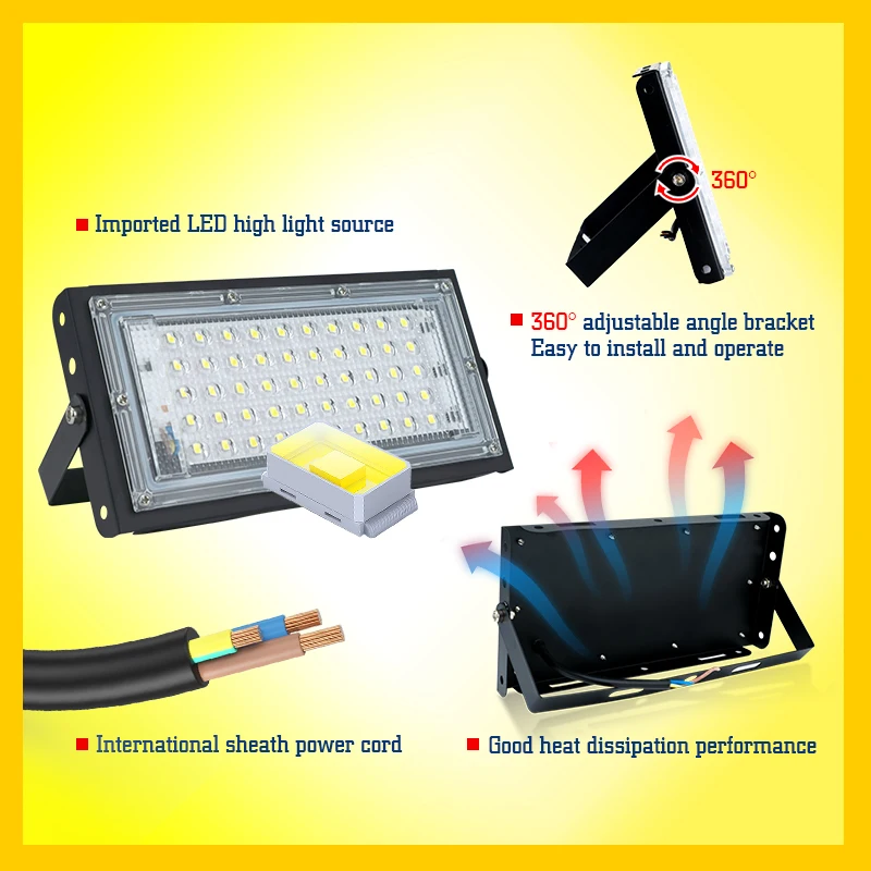 50W 100W LED projecteur IP65 é - Photography Lighting Uk avis et prix