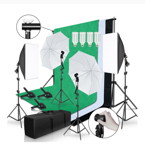 Kit de photographie complet Go - Photography Lighting Kit With Backdrop avis et prix