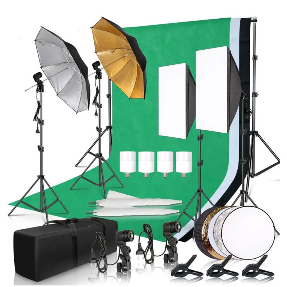 Kit d'éclairage de studio phot - Photography Lighting Kit With Backdrop avis et prix
