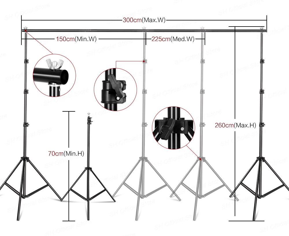 Kit d'éclairage de studio phot - Photography Lighting Kit With Backdrop avis et prix